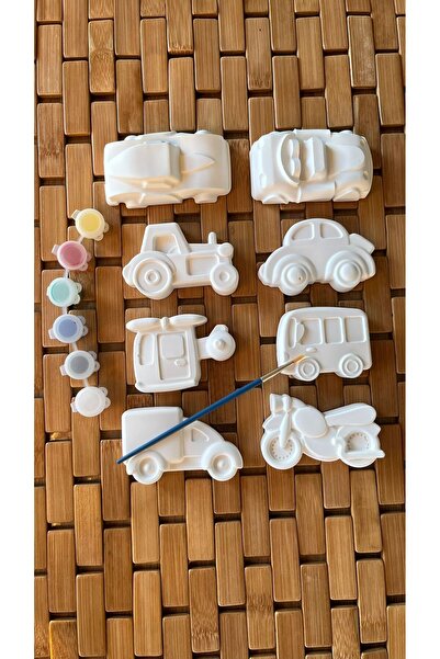 Denimay Hediyelik Araç Temalı Taş Boyama Seti | Araba – Kamyon – Motor - Figü...