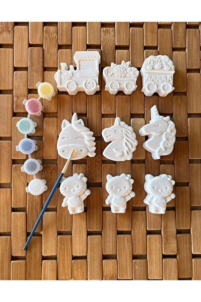 Denimay Hediyelik Sevimli Figürlü Taş Boyama Seti | Unicorn – Tren – Hello Ki...