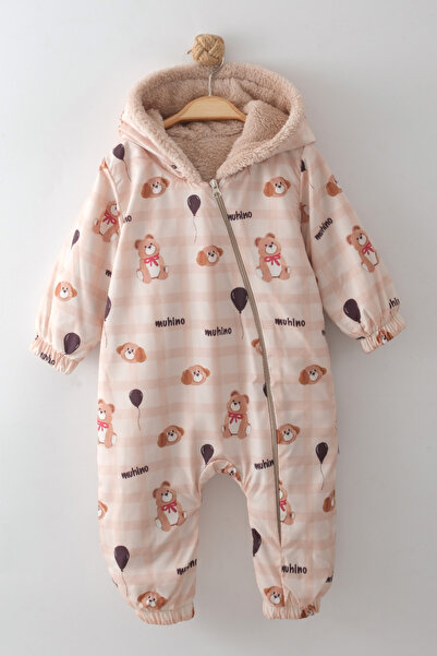 Babykokko Desenli Erkek Bebek Kışlık Fermuarlı Su İticili Astronot Tulum