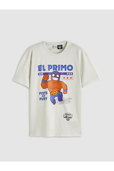 LC Waikiki Γκρι μπλουζάκι για αγόρια με στάμπα Brawl Stars από την GÜLİS GİYİM