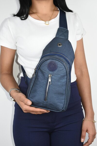 EZZY BLİSS Ezzybliss Unisex Navy Blue (Women-Men) Crinkle Body Adjustable Cro...