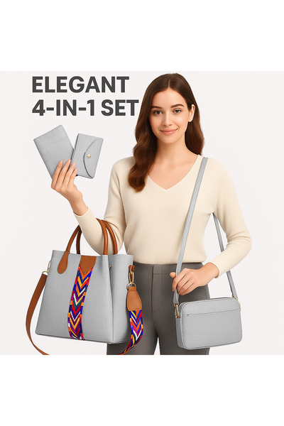 Generic Women’s PU Leather Handbag Set – Designer Tote Satchel Shoulder Bag w...