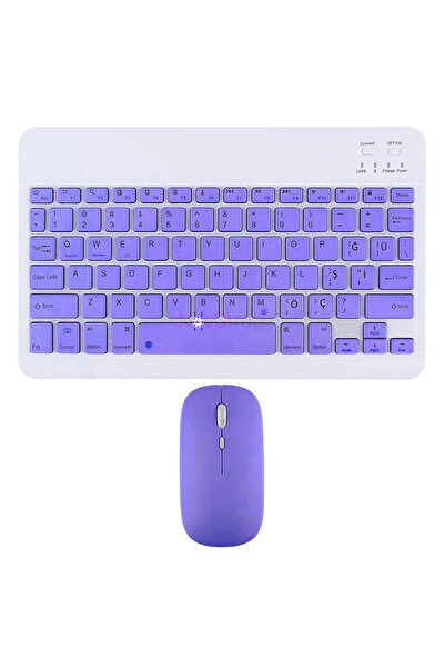 NovStrap Bluetooth Klavye Mouse Seti Şarjlı (Türkçe Q Karakter) Tüm Tablet ve...