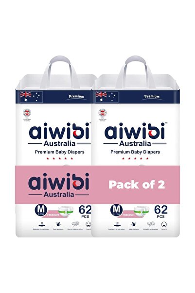 Aiwibi Premium Baby Diapers-Medium (62 Count, Pack of 2)