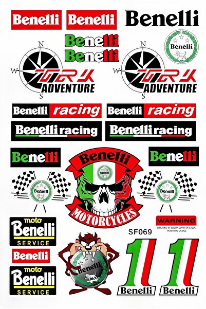 Limitless Design Benelli Compatible Motorcycle Sticker Set 22X30 cm – Racing ...