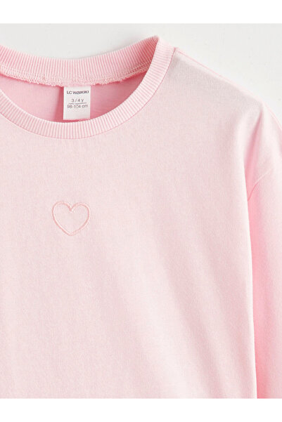 LC Waikiki Crew Neck Embroidered Girl's T-Shirt