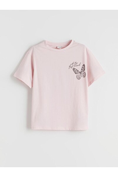 LC Waikiki LCW Kids Butterfly Štampano majica za devojčice