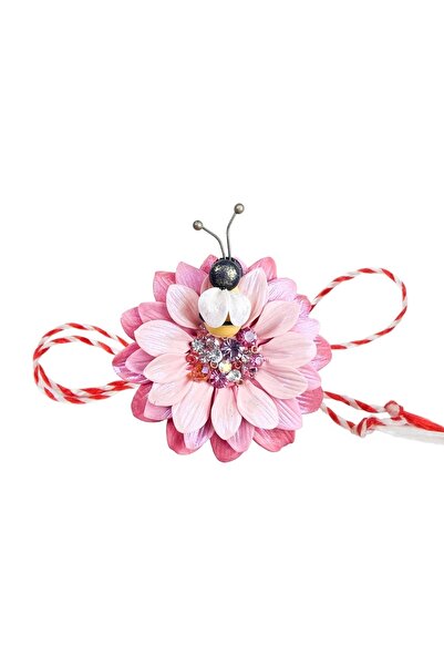 Miidefloriart Martisor tip brosa, Buchete de flori cu perle si margele placat...