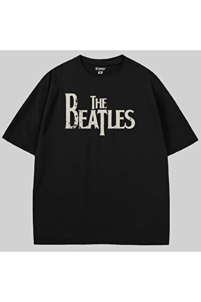 Crazy تي شيرت بشعار البيتلز الكلاسيكي قصة فضفاضة