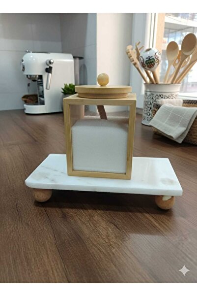 Home Bambu Şekerlik Drajelik 500 ML Vakumlu Kapak Saklama Kabı