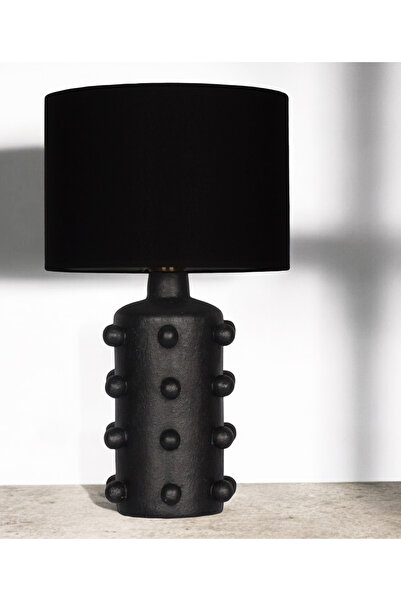MOENAStudio Valencia Ceramic Lampshade – Black Color Handmade Body, with Blac...
