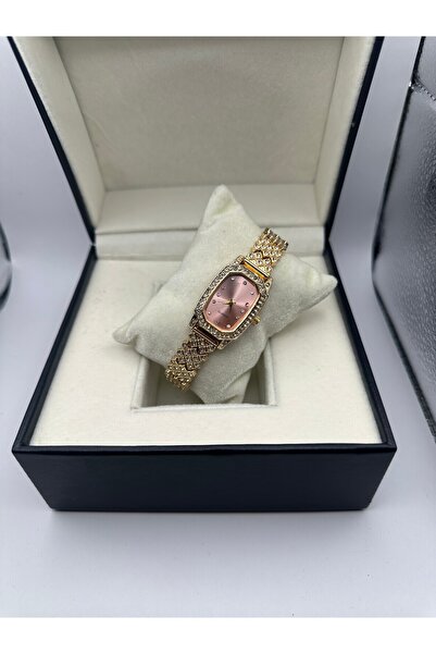 QUARTZ Dikdörtgen Kadran Taş Detaylı Kadın Kol Saati Hediye Kutusunda