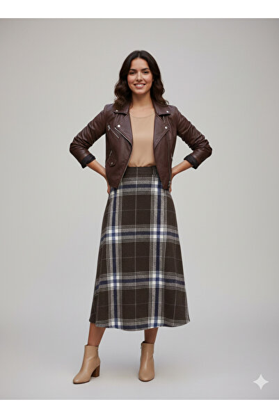 ÇİZGİN Kaşmir ekose etek