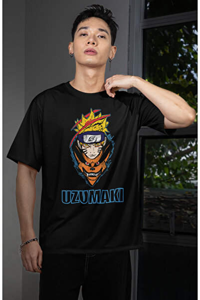 CNGZSHOP Unisex Uzumaki Naruto Anime Themed T-Shirt, Ninja with Wolf Design, ...