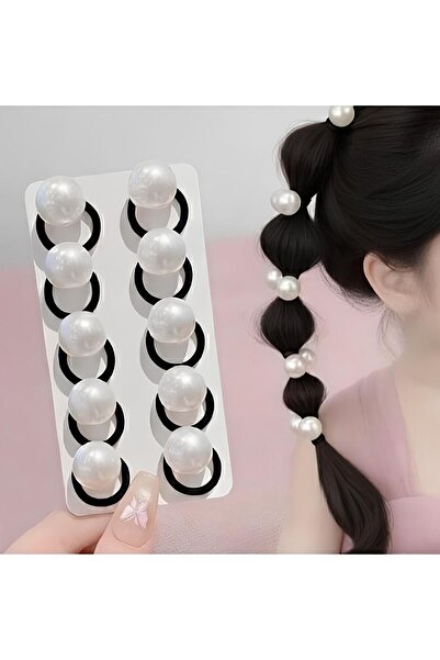 MutluBiDünya 10 Adet İncili Lastik Toka