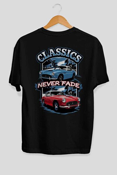 Ankhises Colecția Car Series (98) Tricou negru oversize cu imprimeu pe spate ...