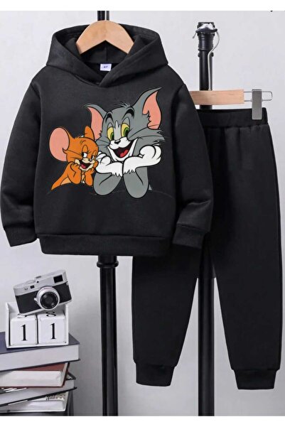 Nice Clothes Set trening pentru copii cu glugă UNISEX TOM AND JERY PRINT SIDE...