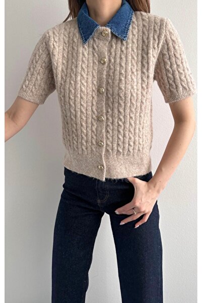 fujya Jean Collared Wool Blend Knit Cardigan