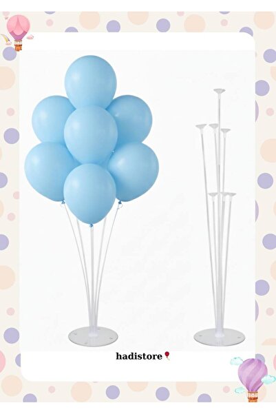 hadistore 1 Luxury Balloon Stand with 7 Balloons + 7 Blue Color Indoor Balloo...