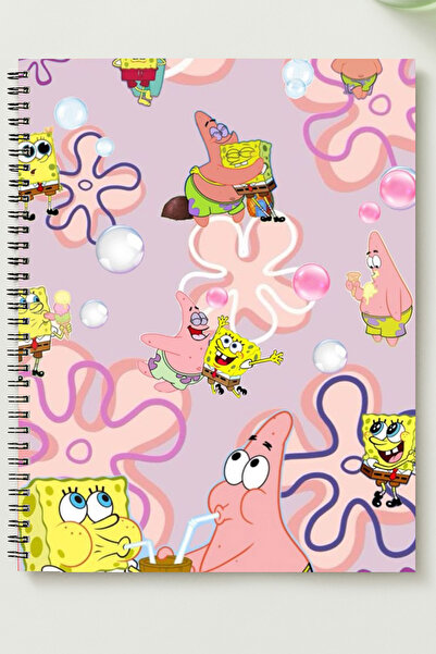 BLACKONECLASS SÜNGER BOB A5 Metal Spiralli Çizgisiz kalın bristol Kapak SÜNGE...