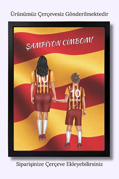 POSTER Kişiye Özel Taraftar Aile/Sevgili/Çift Posteri – İsimli & Numaralı For...