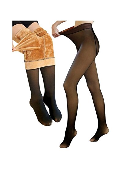 ar&be Chiloți termici din pluș, magici, negri și maro, cu aspect de piele.