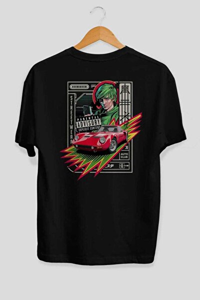 Ankhises سلسلة سيارات (44) تي شيرت خلفي مطبوع قصة فضفاضة للرجال والنساء من ال...