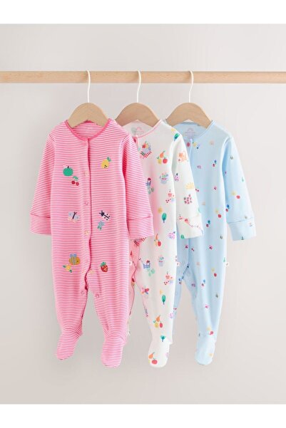 Next Baby Cotton Pink Animal Pattern 3-Piece Sleeping Bag Set