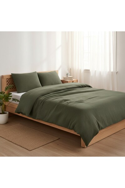 Comfort Craft 4 Layer Muslin 2 Piece Pillowcase Set - 50X70 cm Definite Patterned Natural Cotton Set
