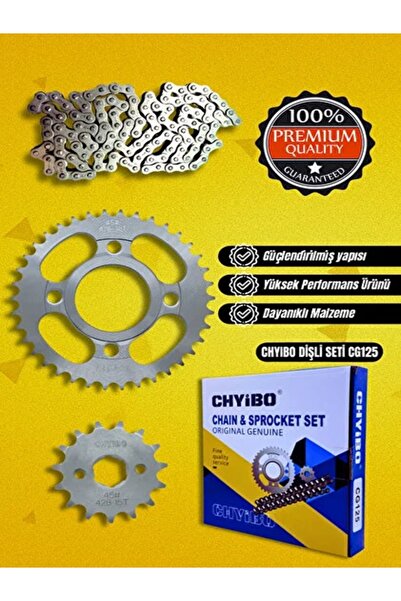 MOTO VENÜS SHİBO Zincir Dişli Seti Cg 100 - 125 - 150 Arka 38 Diş Ön 15 Diş