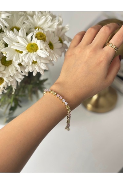 XUPING JEWELRY Jeweler's Vip Series Zircon Colorful Stone Water Way Steel Bra...