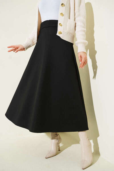 Smy moda Scuba Bell Skirt with Elastic Waist