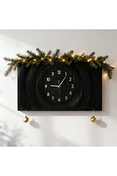 Mistopia Waveform Wall Clock Ahşap Özel Tasarım Duvar Saati