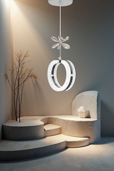 Harnelli 3 Renk Yanabilen Tekli Sarkıt Modern Ledli Avize