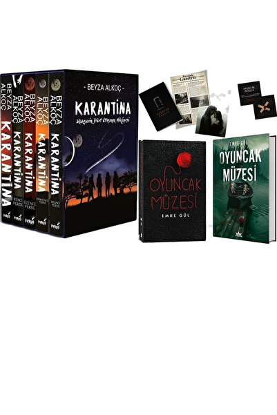 İndigo Kitap Karantina Serisi Seti-5 Kitap Takım- Ciltli Kutulu ve Oyuncak Mü...