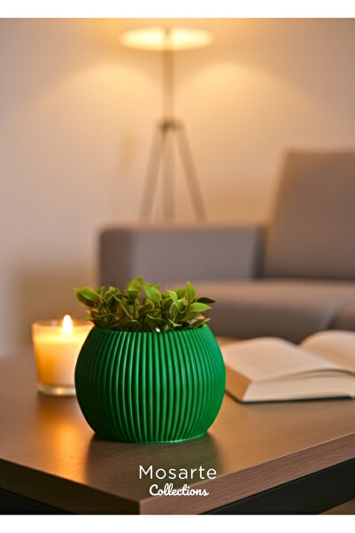 Mosart مزهرية بتصميم دائري محزز عصري / قطعة ديكور