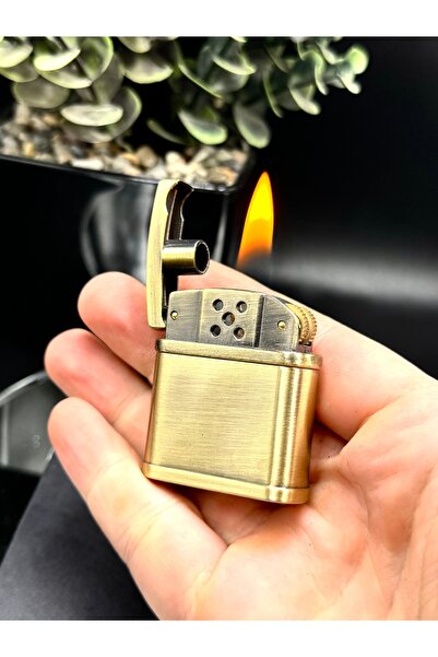 NikaŞ Eskitme Gold Renk Koleksiyonluk, Hediyelik Benzinli Çakmak - Lüks Hediy...