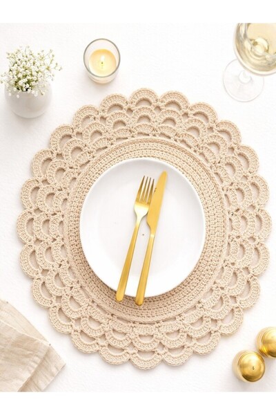 El Emeği El Örgüsü Yuvarlak Supla-Gri