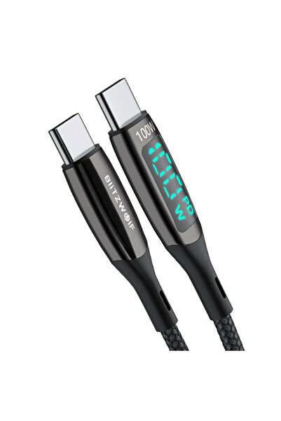 BlitzWolf Cablu USB-C BW-TC23 100W, încărcare rapidă, 90cm, negru