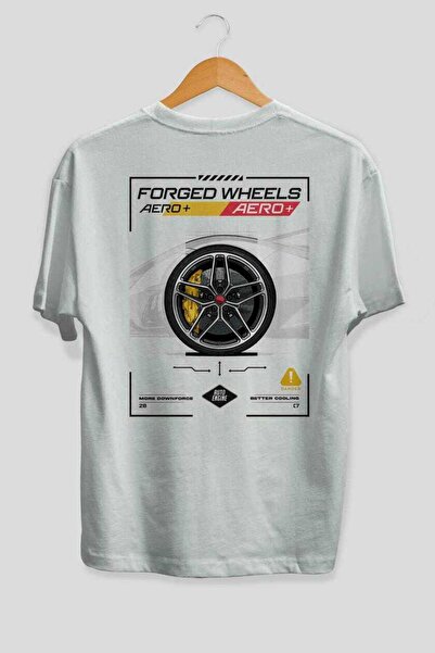 Ankhises Seria Car (64) Tricou oversize alb cu imprimeu pe spate Bărbați Feme...