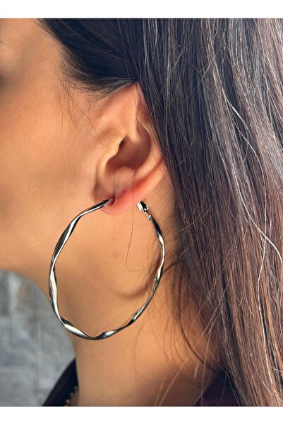 nunu takı أقراط فضية كبيرة