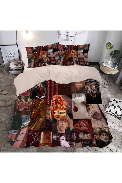 hediyechy Gift Duvet Cover Harry Potter Baskılı Çift Kişilik Nevresim Takımı