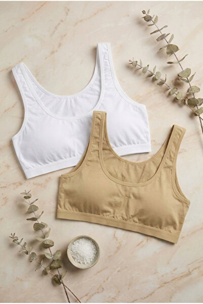 underwear bodyway Set of 2 Thick Strap Cotton Combed Bustier - Wire-Free, No ...