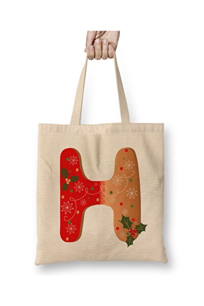 Toyaso Γράμμα Υ Λευκή υφασμάτινη τσάντα με μακριά λαβή Τσάντα αγορών Τσάντα π...