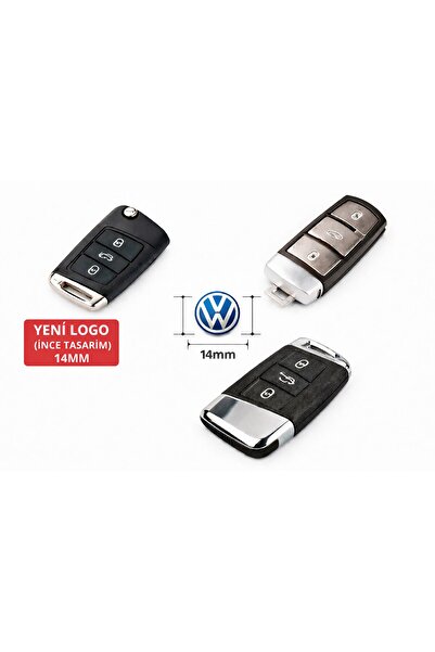 STİLİX GARAGE Volkswagen Key Logo Sticker 14 mm Drop – New Logo (Slim Design)...
