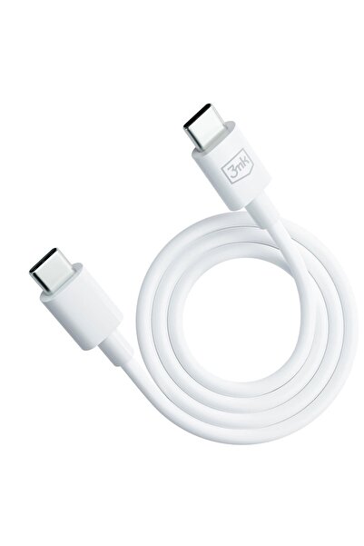 3MK Hyper Cable 1.2m USB-C to USB-C 100W Data & Charge, White