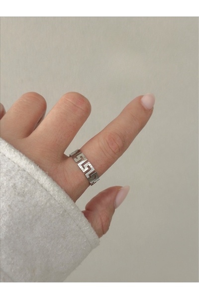 QA Quella Accessories ÇELİK GREK MODEL AYARLANABİLİR GÜMÜŞ YÜZÜK