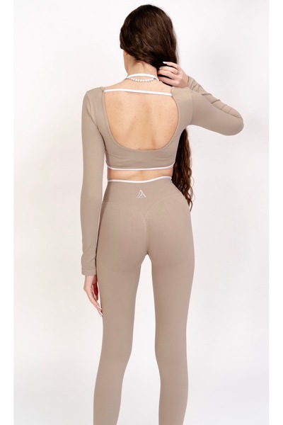 ALORA Set 2 piese Eclipse Nude Cappuccino - Top si Colanți