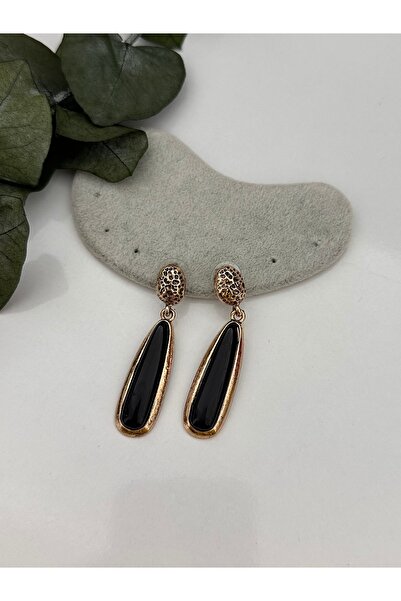 YENGEÇ Black Earrings with Resin Tips