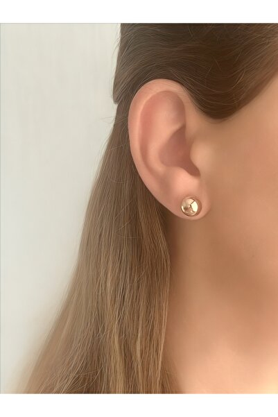 QA Quella Accessories XUPİNG PARLAK TOP AÇIK ROSE GOLD KÜPE